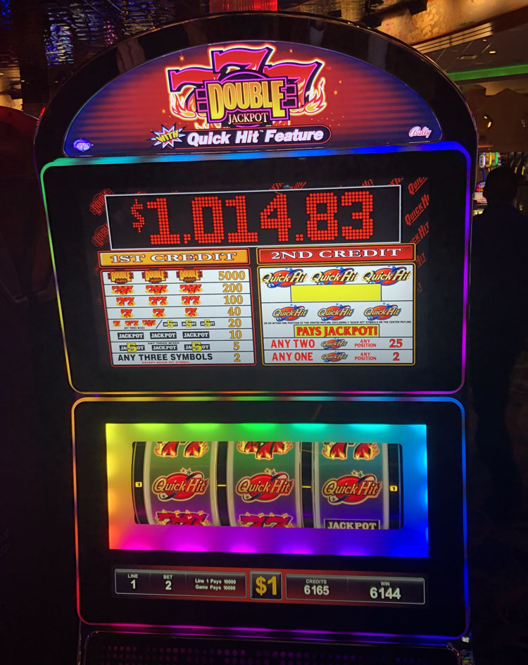 $10,000 on Quick Hit Double Jackpot Triple Blazing 7s on October 5 (1)