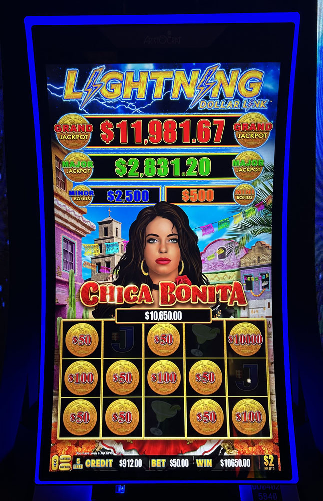 $10,650 on Lightning Dollar Link Chica Bonita on November 1