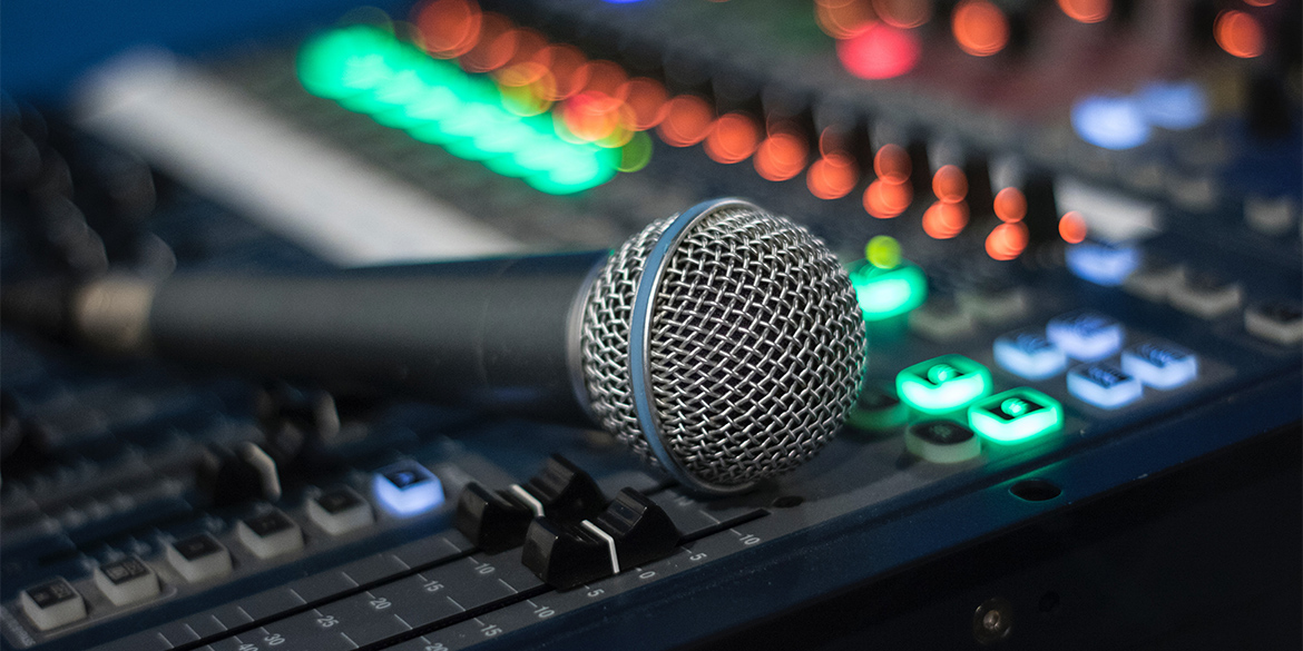 Microphone on sound board