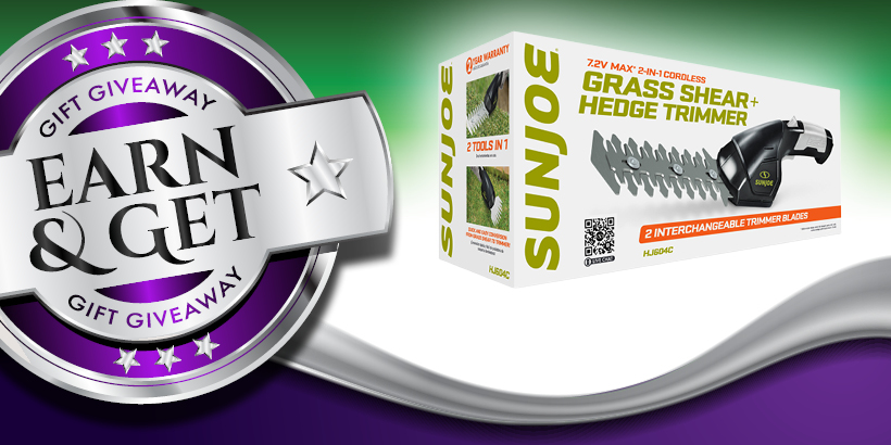 Earn & Get: Sun Joe 2-in-1 Cordless Grass Shear & Hedger at Seneca Allegany
