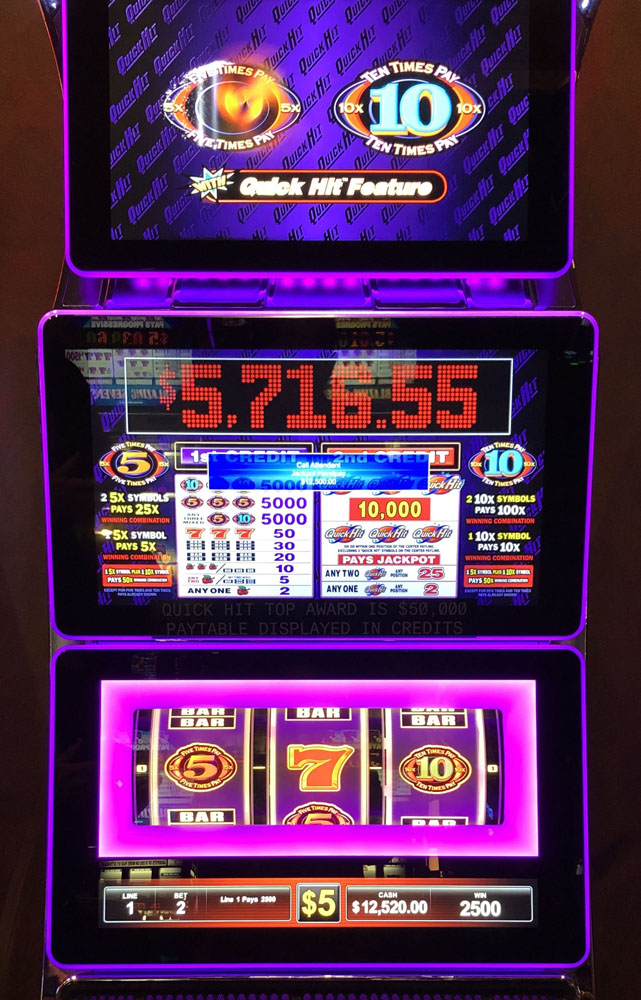 $12,500 on Quick Hit 10X Pay on October 4